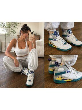 vintage Air Jordan Retro 8 White Aqua Sneakers US 9.5 Womens 2007 Release Rare